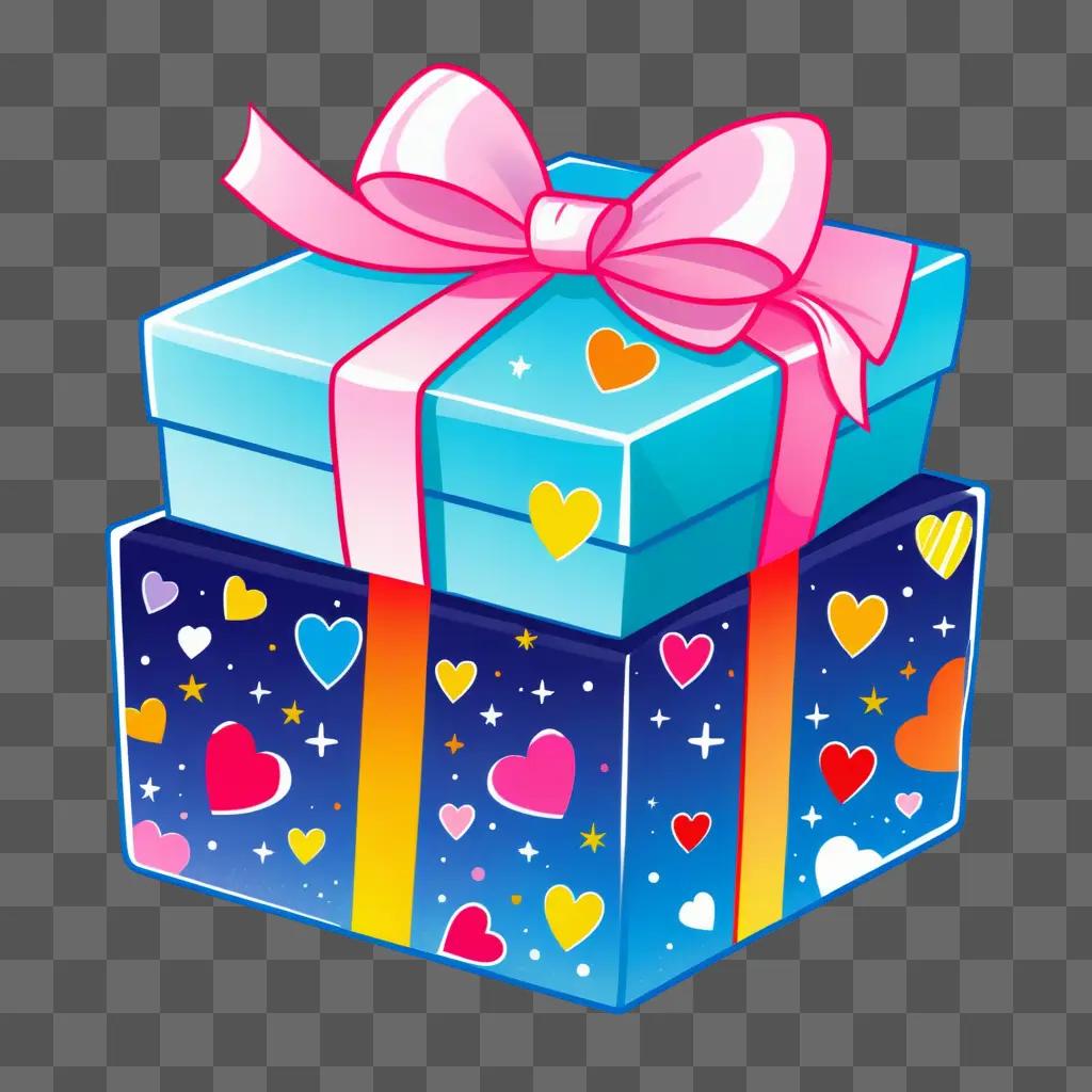 cute drawing of two gift boxes with hearts