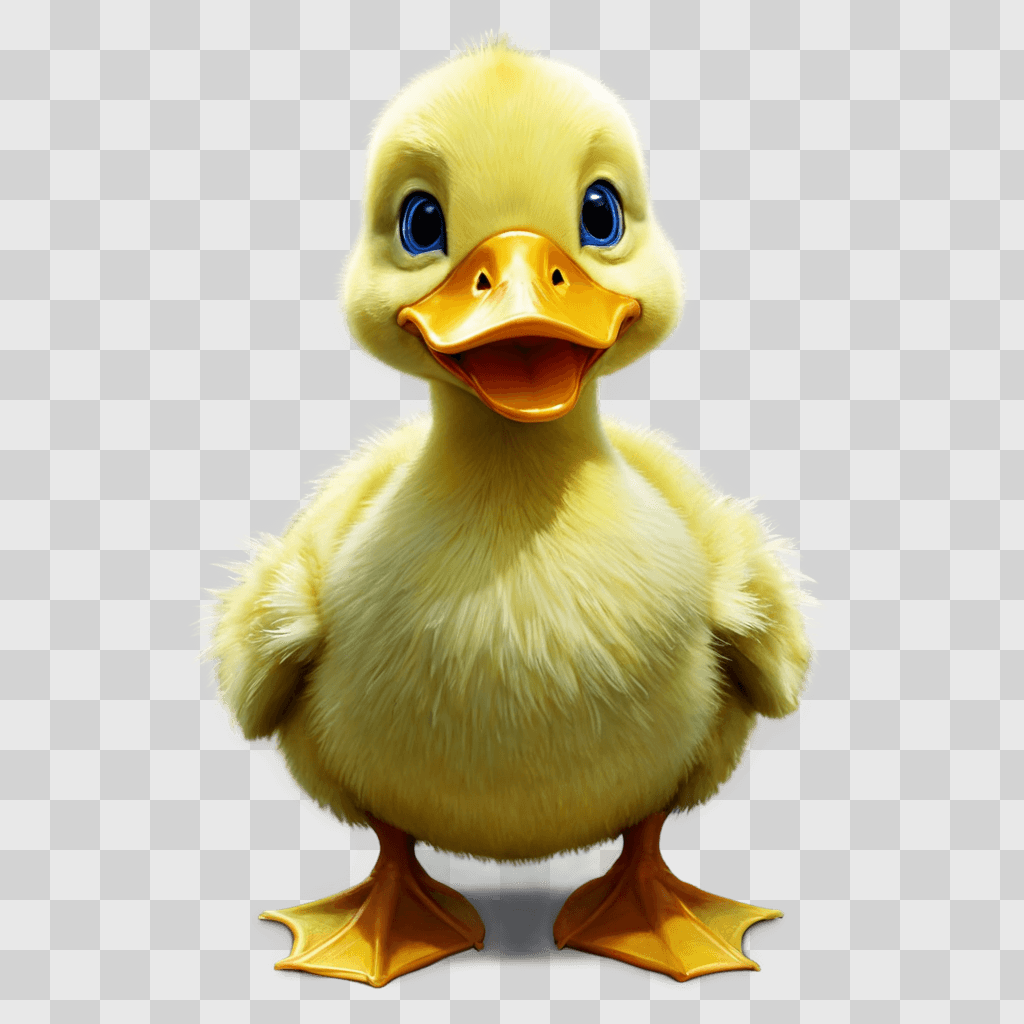 cute duck drawing A cute yellow duck with big blue eyes