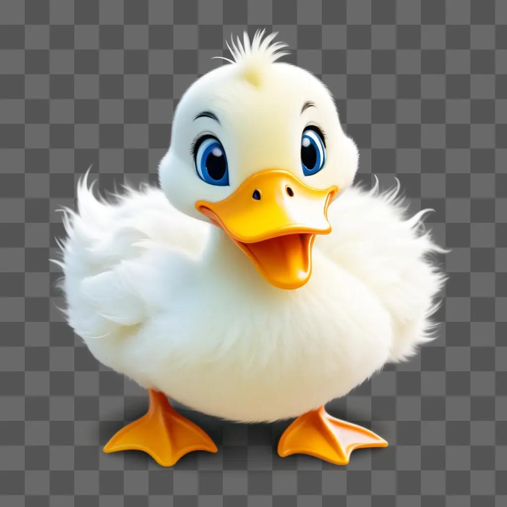 cute duck drawing in the shape of a cartoon