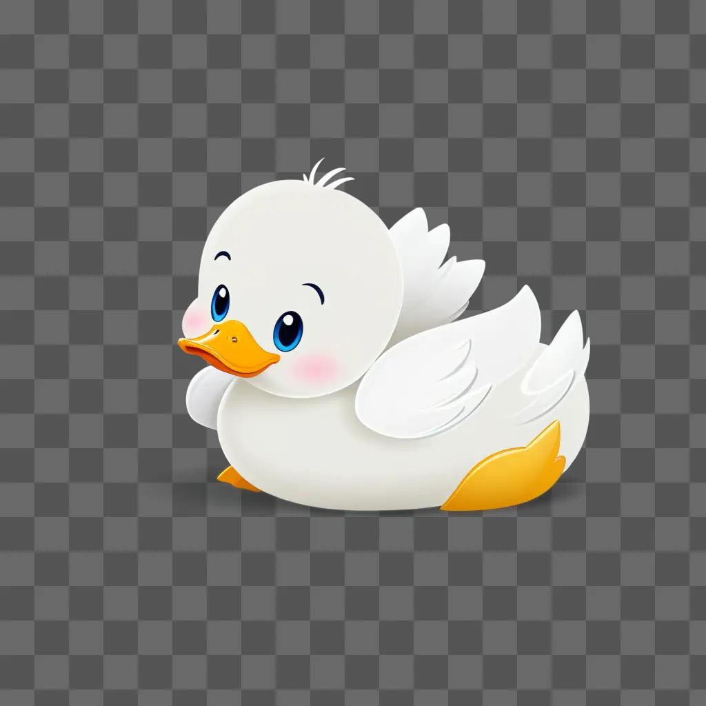 cute duck drawing with a bright color palette