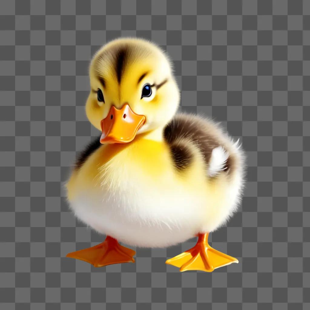 cute duck drawing with yellow and black coloring