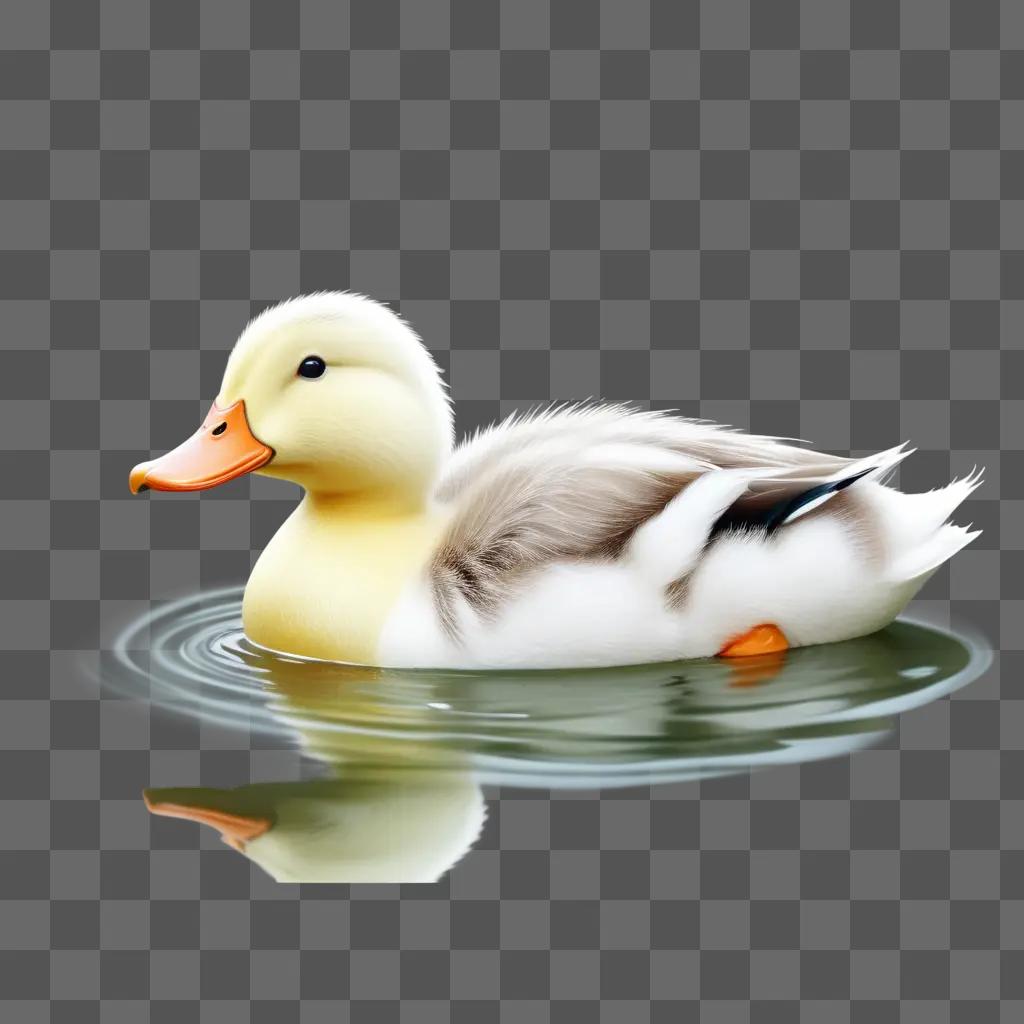 cute duck is floating in the water