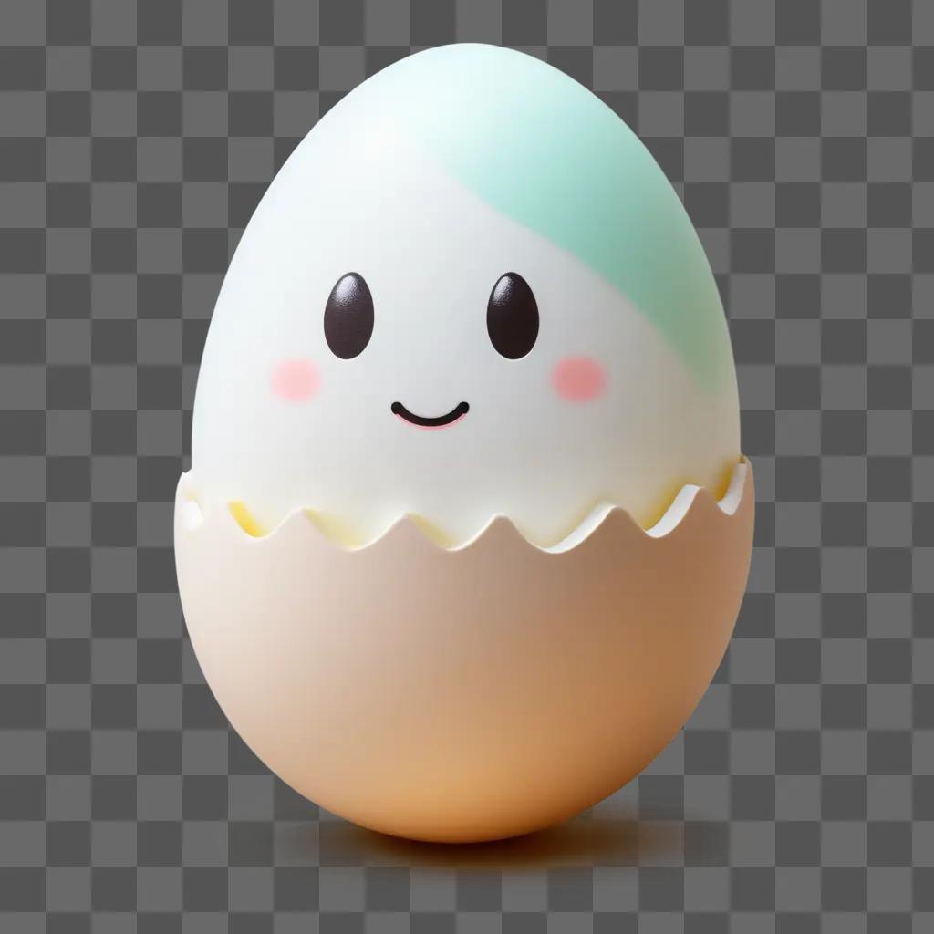 cute egg drawing with a face and a smile