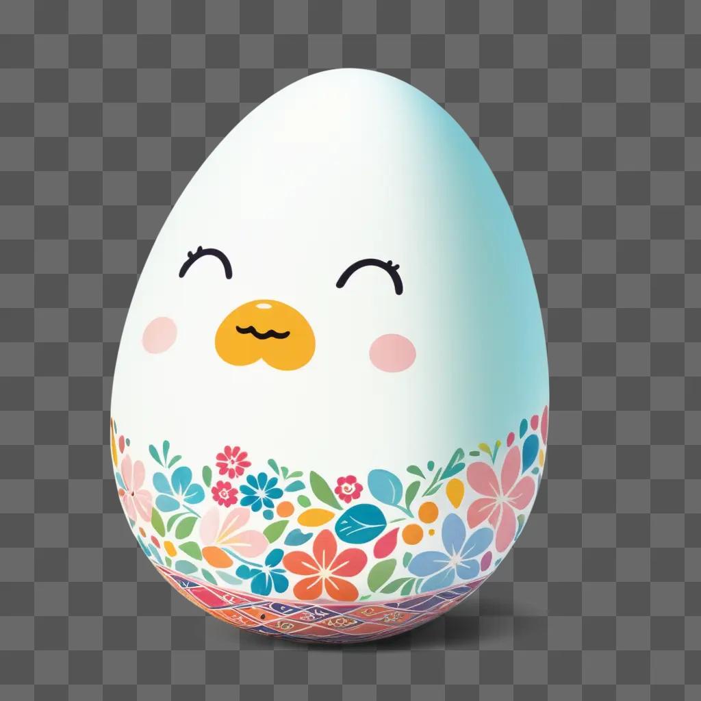 cute egg drawing with a happy face