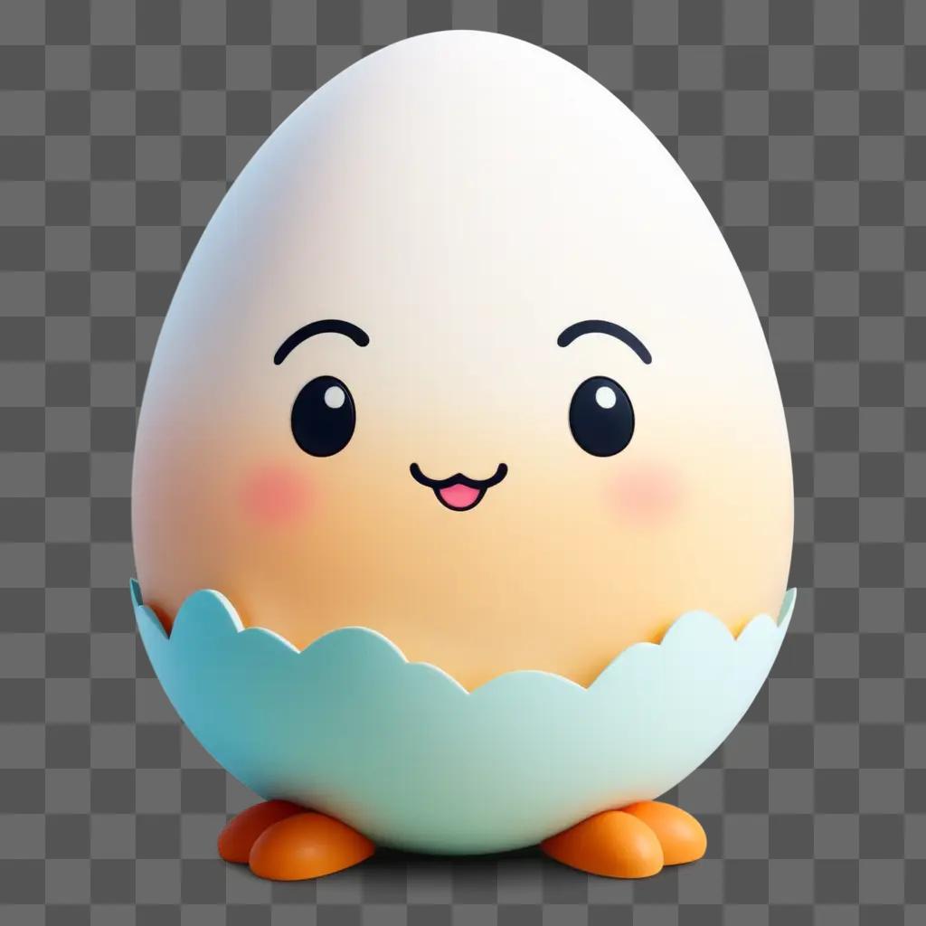 cute egg drawing with a smiling face