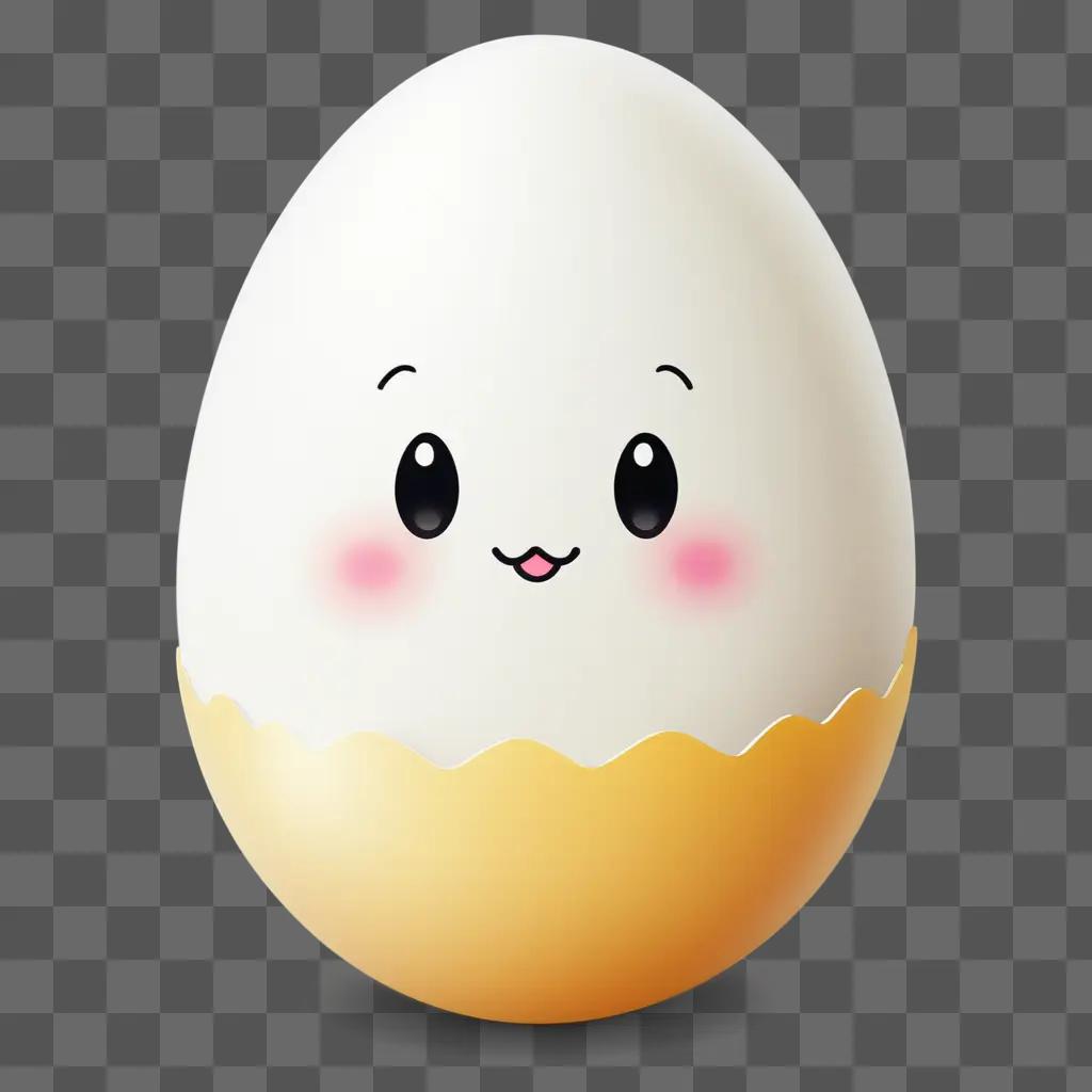 cute egg drawing with a smiling face