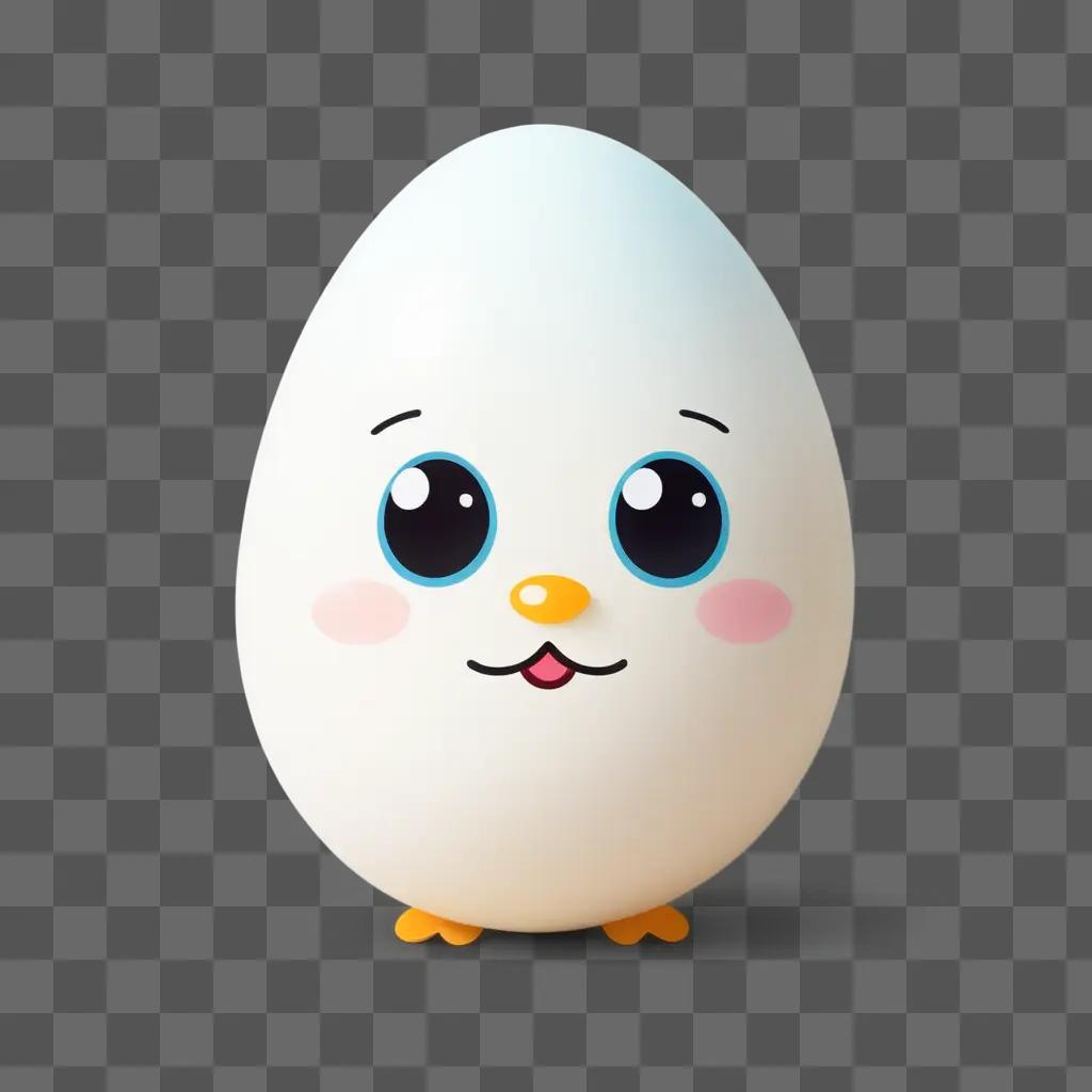 cute egg drawing with a smiling face