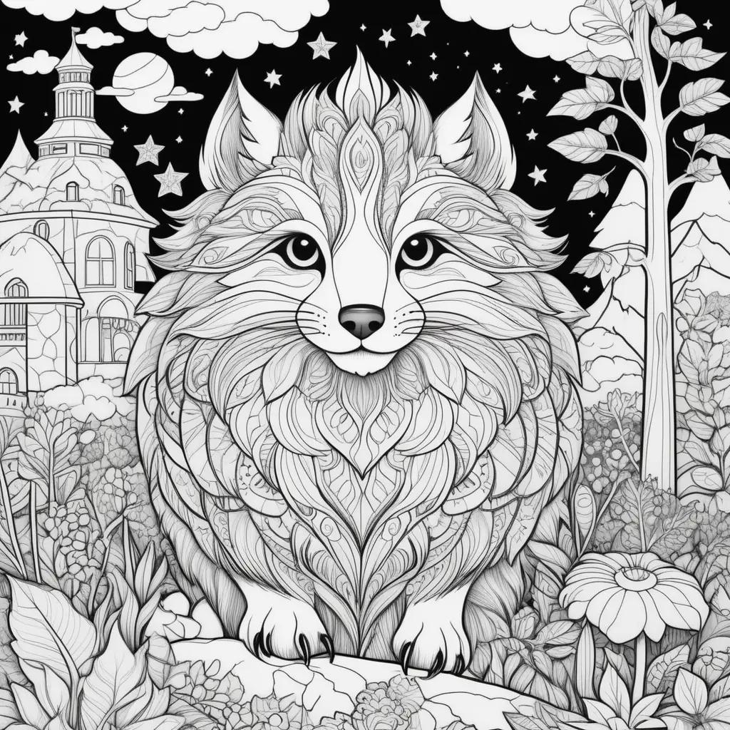 cute fox coloring page for pre-kindergarten kids