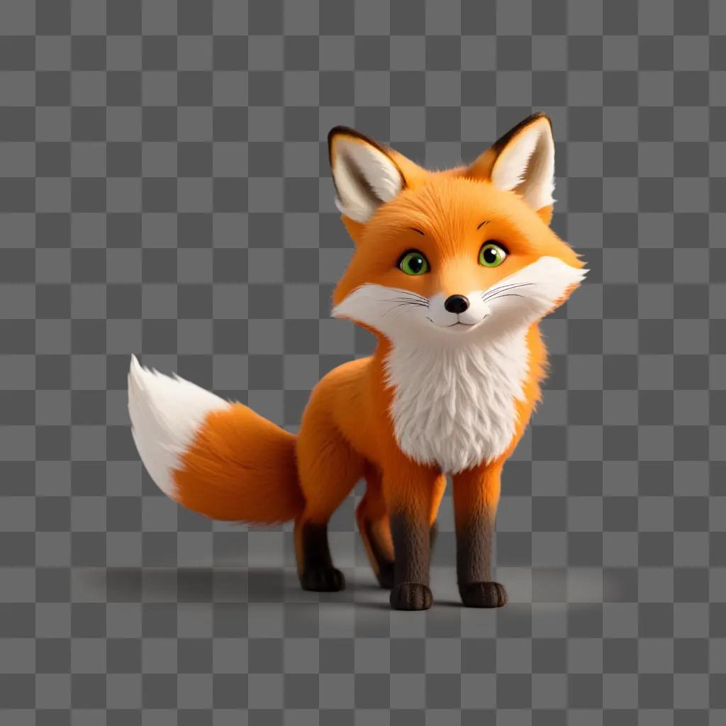 cute fox with a brown background and white fur