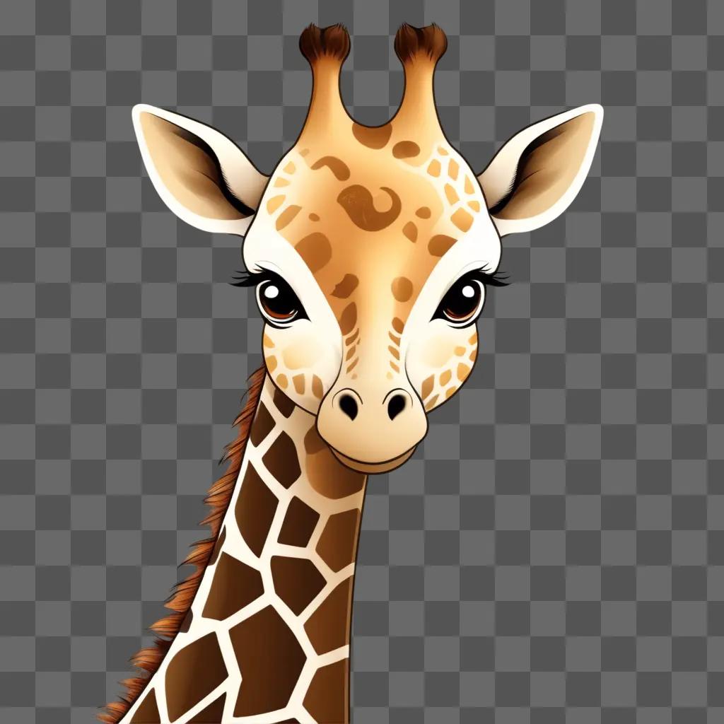 cute giraffe drawing in a kawaii style