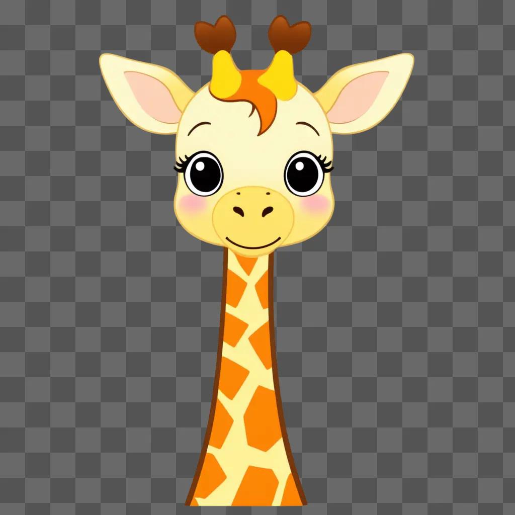 cute giraffe drawing with a kawaii style