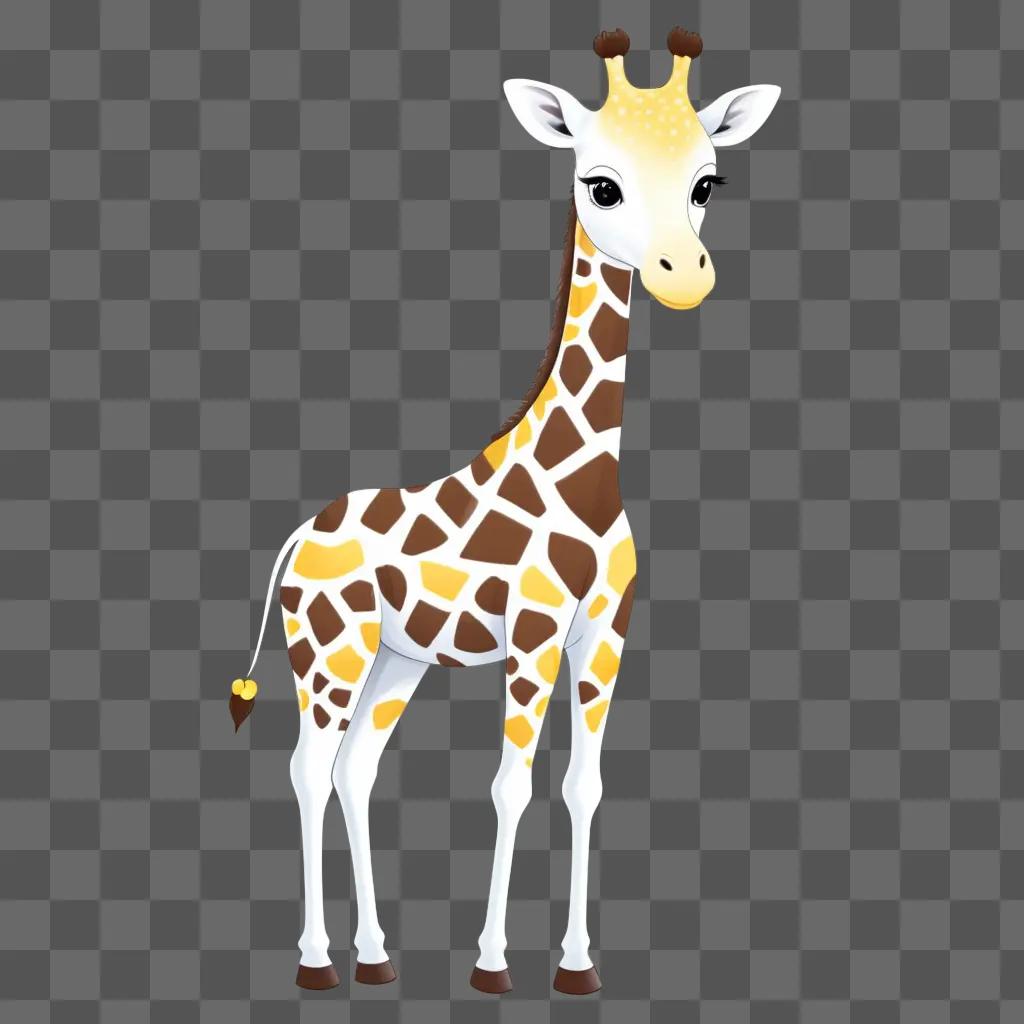 cute giraffe drawing with a yellow nose and spots