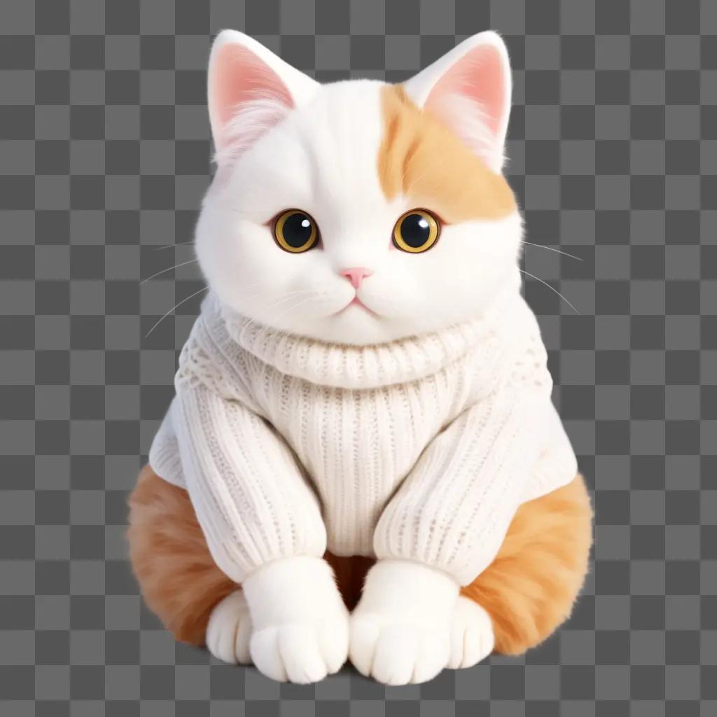 cute kawaii cat wearing a sweater