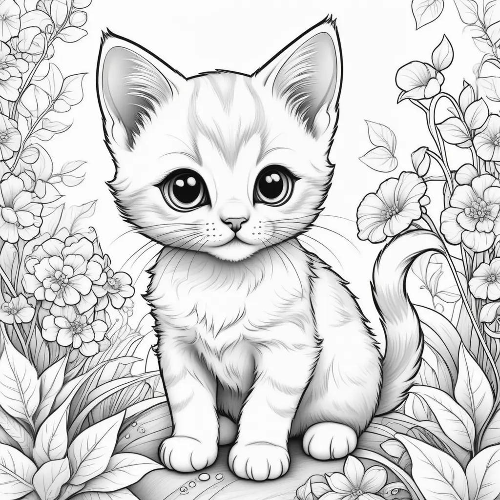 cute kitten coloring page is available for free print