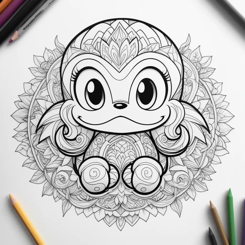 cute knuckle coloring page with pencils