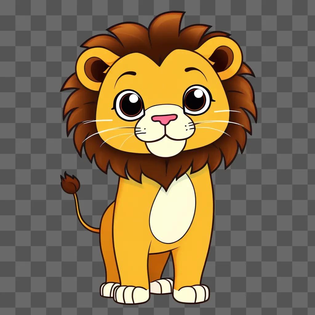 cute lion drawing in a kawaii style