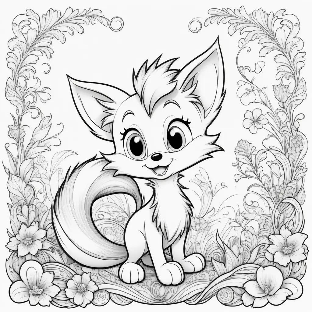 cute little animal with a tail coloring page