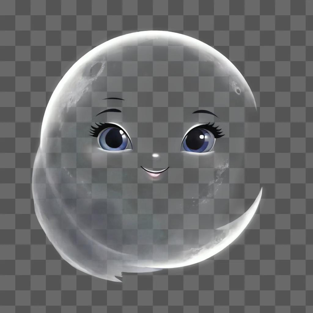 cute moon drawing A smiling face on a moon