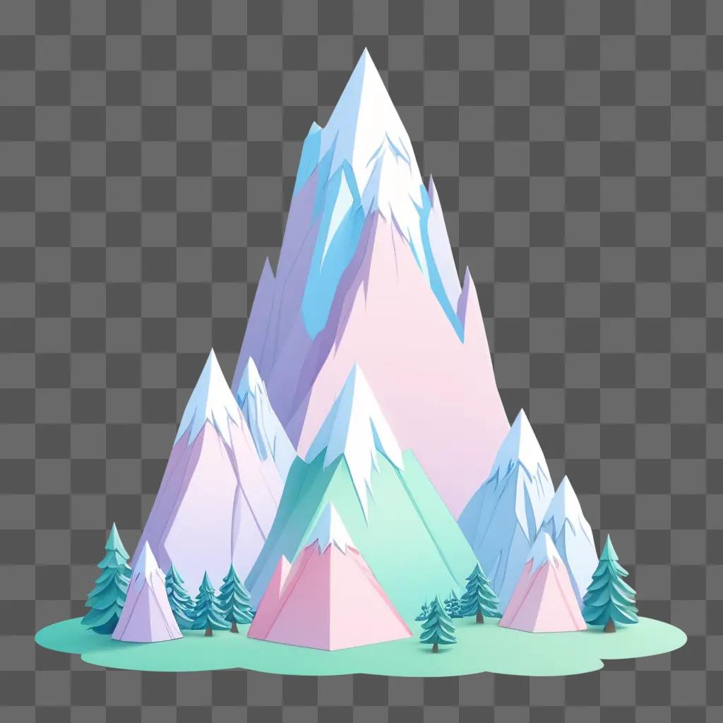 cute mountain drawing with a cute mountain