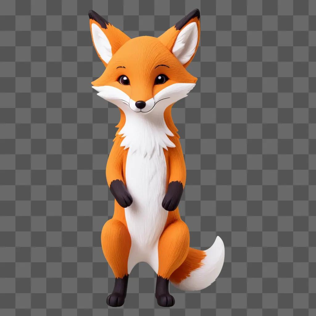 cute orange fox toy with black paws