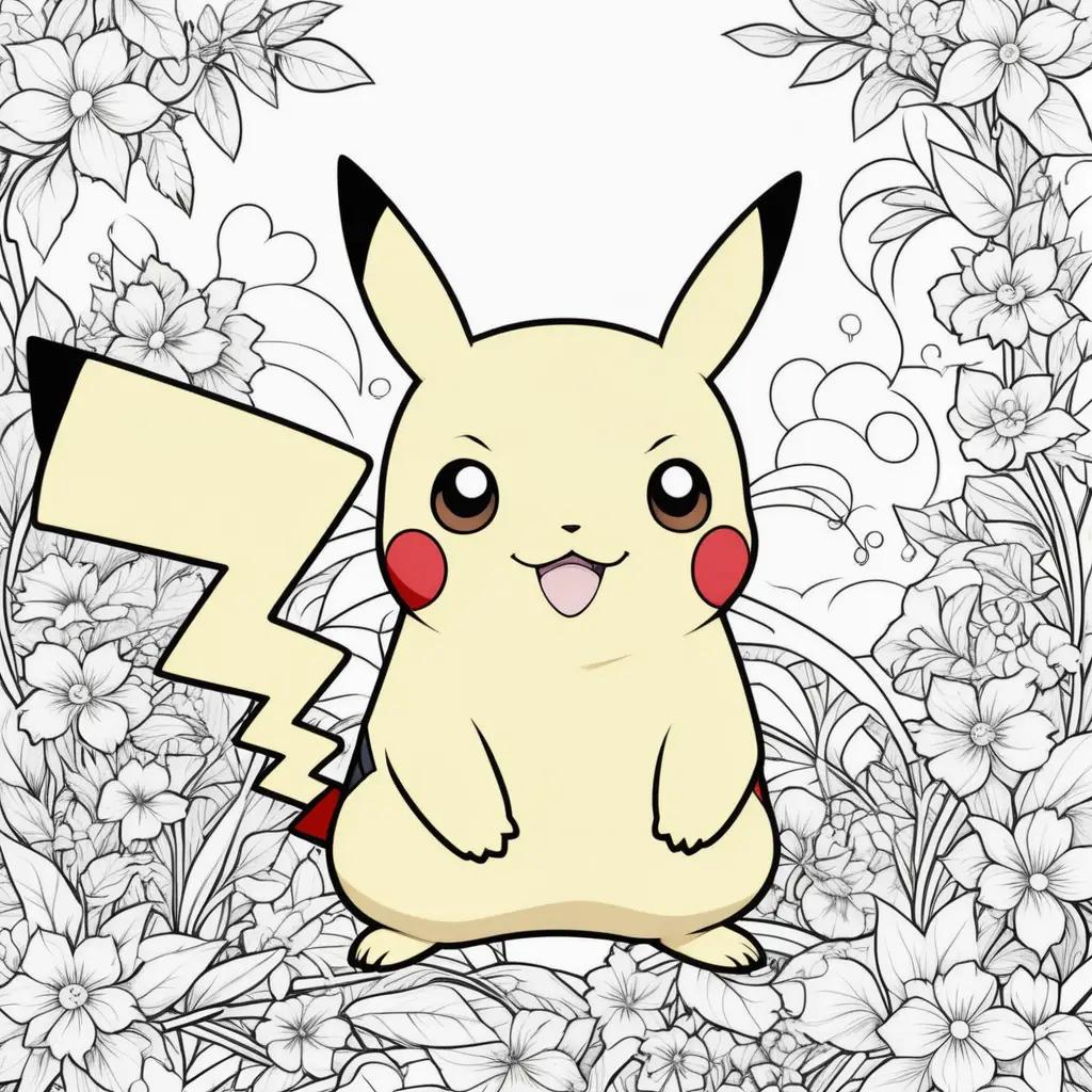 cute pikachu is coloring pages ready to print