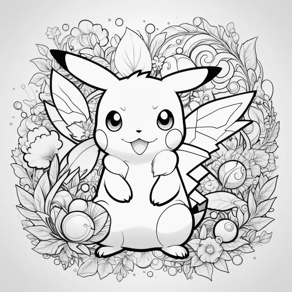 cute pokemon with a leafy background