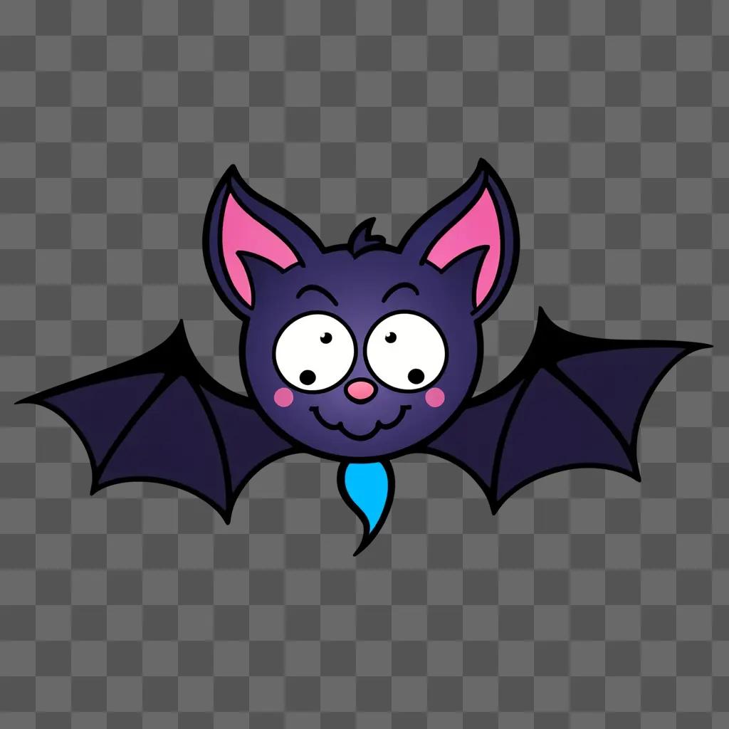 cute purple bat with pink eyes