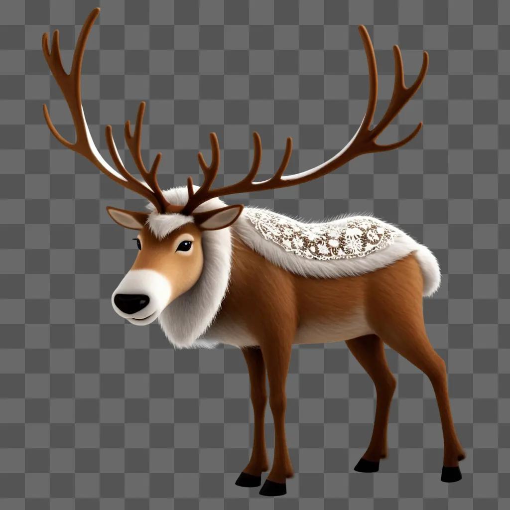 cute reindeer with a fancy saddle on it