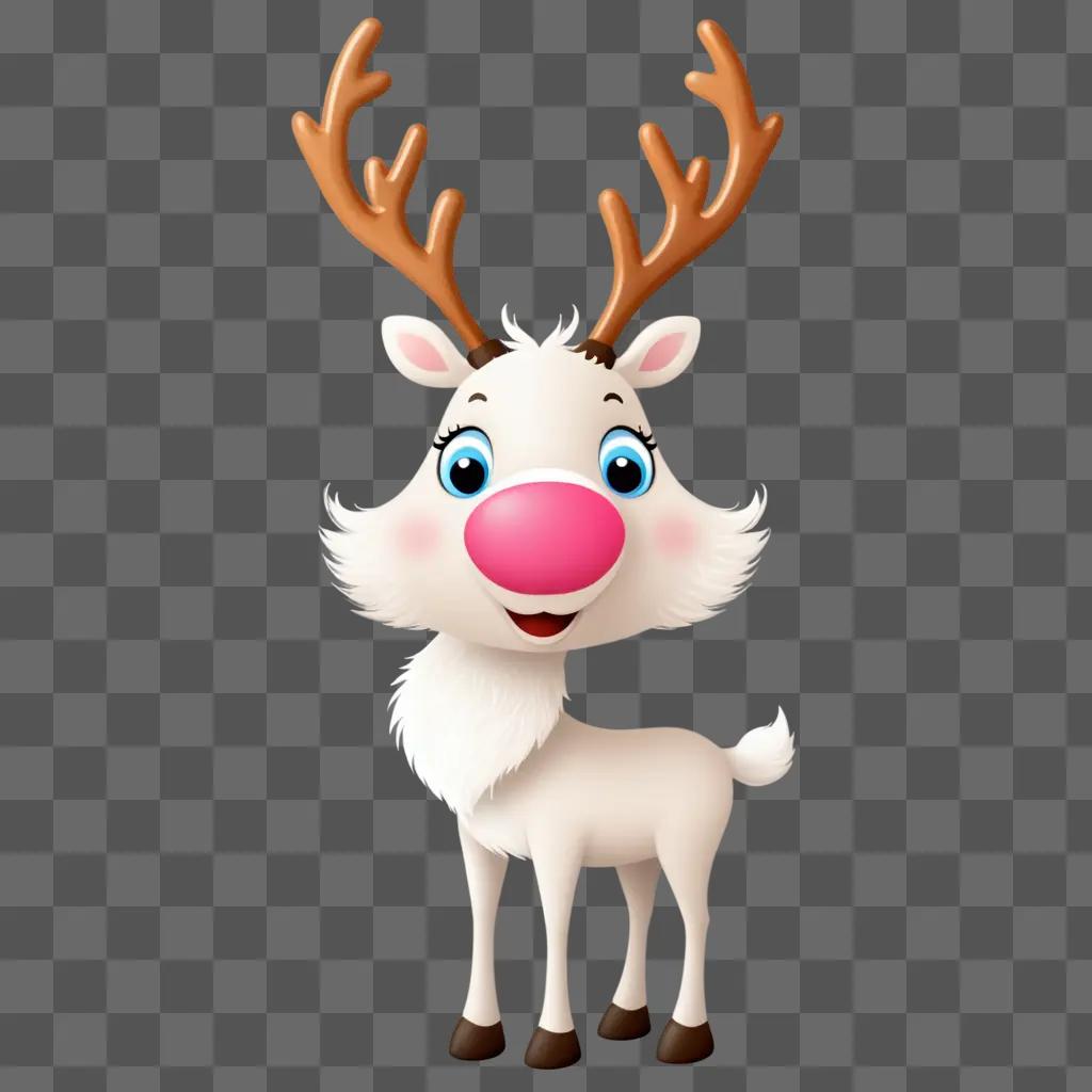 cute reindeer with a pink nose and antlers