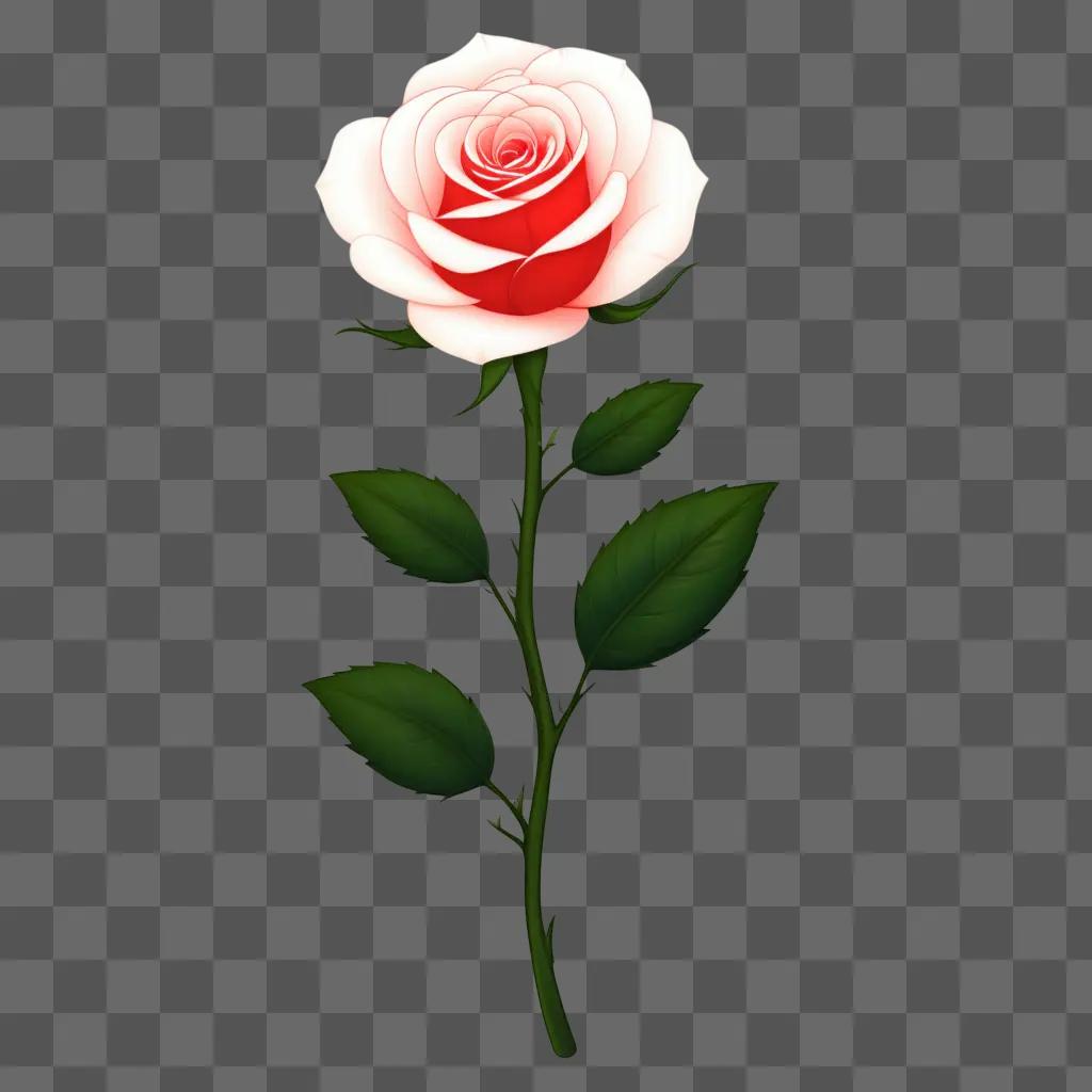 cute rose drawing on a beige background