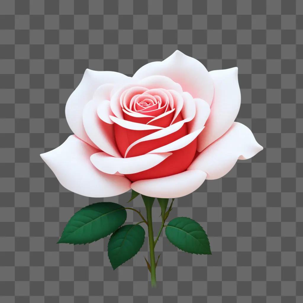 cute rose drawing with a pink and white color scheme