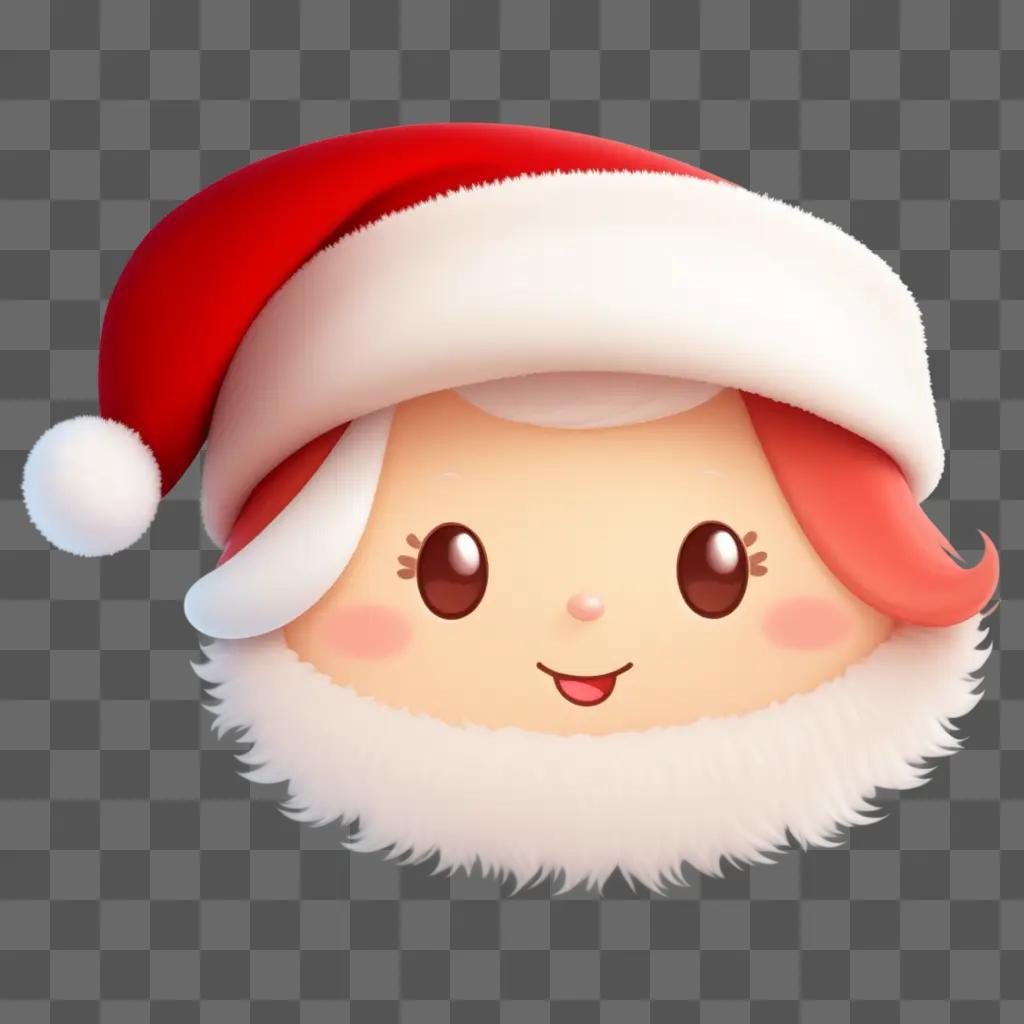 cute santa hat drawing with a face on it