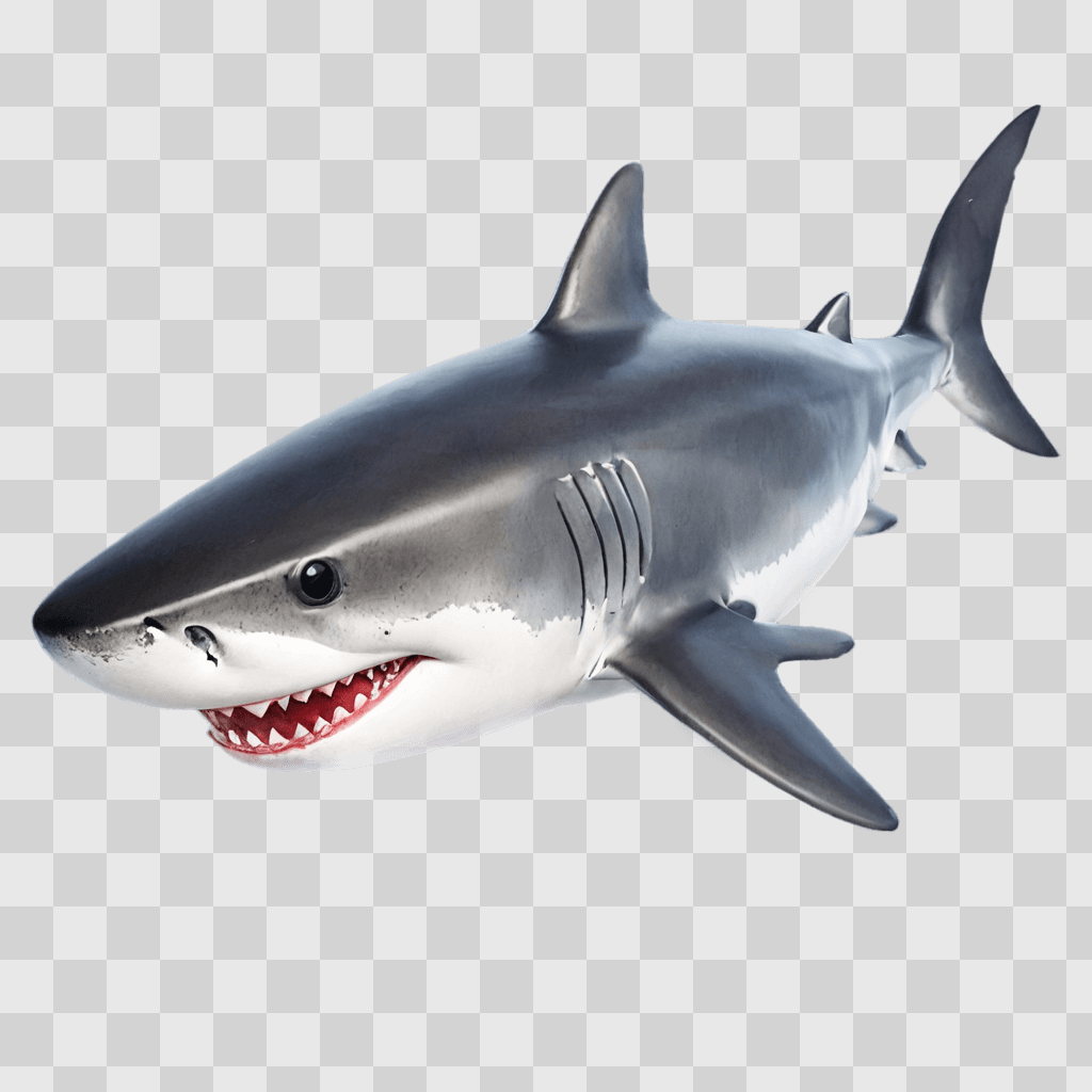 cute shark A 3D model of a shark with its mouth open