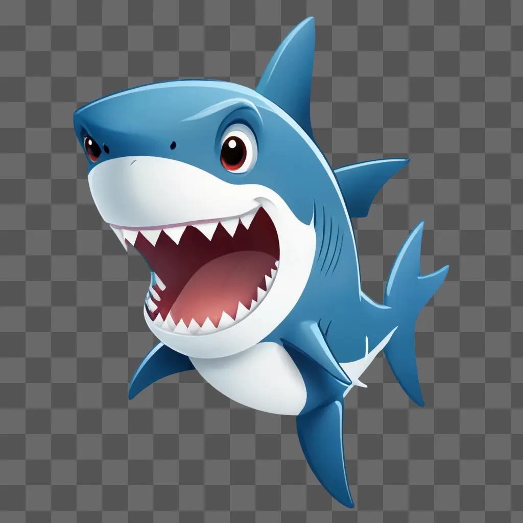 cute shark A cartoon shark with open mouth and bright eyes