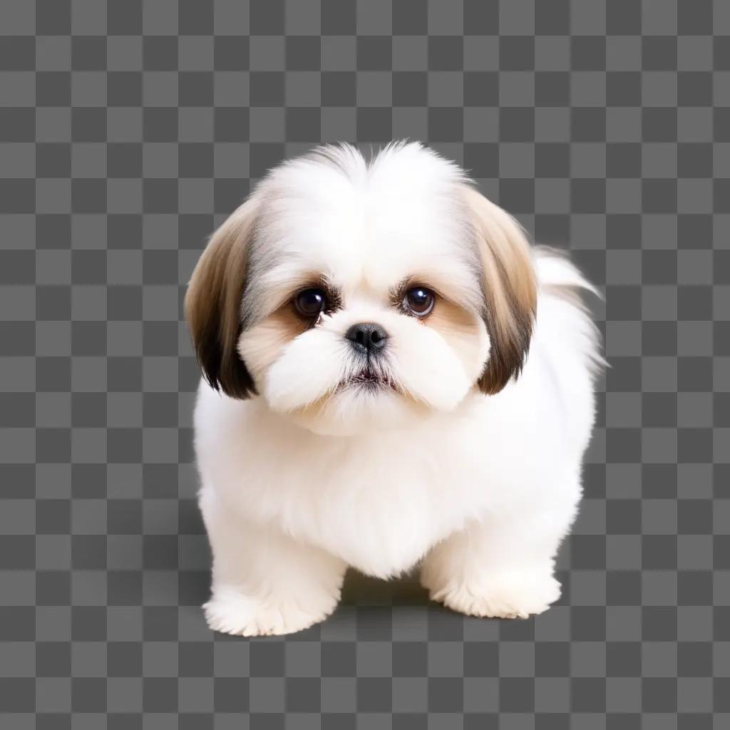 cute shih tzu dog with brown eyes