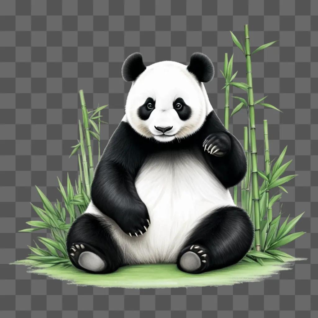 cute sketch of a panda bear