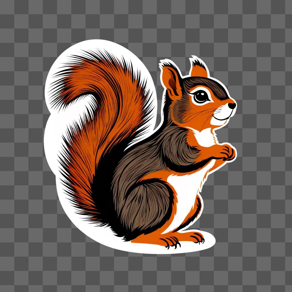 cute squirrel with a black and orange tail