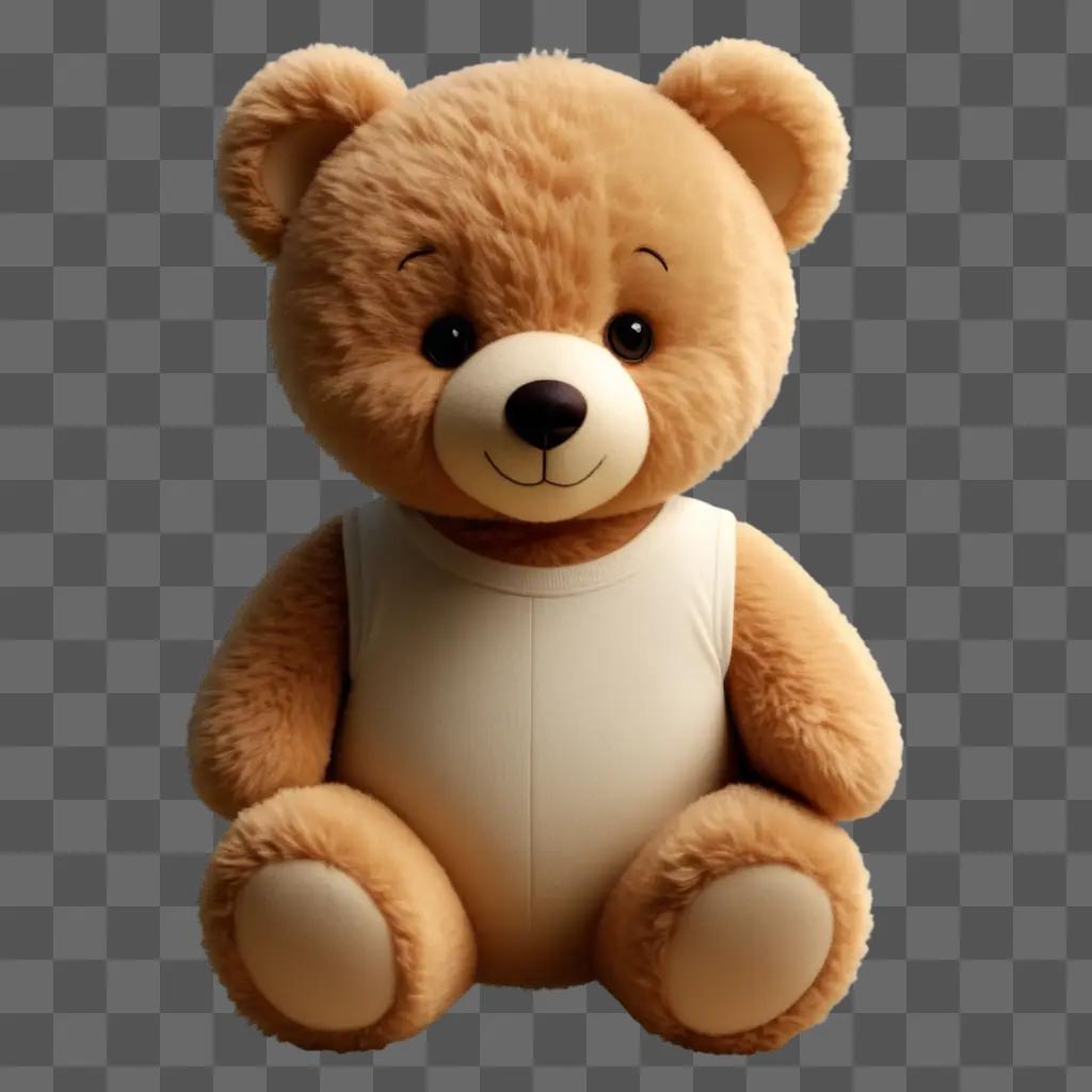 cute teddy bear sitting on a beige surface