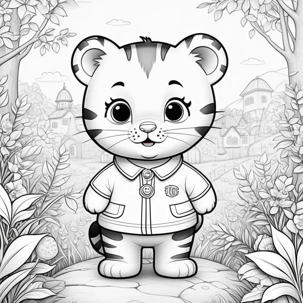 cute tiger coloring page of Daniel Tiger