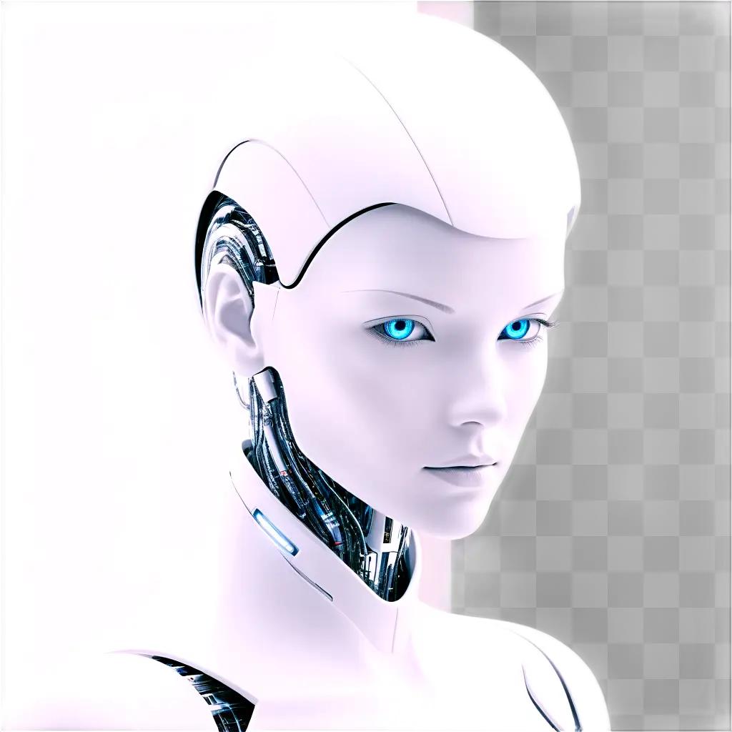 cyborg girl gazes at the camera