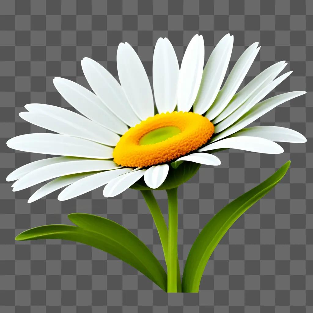 daisy clipart flower with green leaves