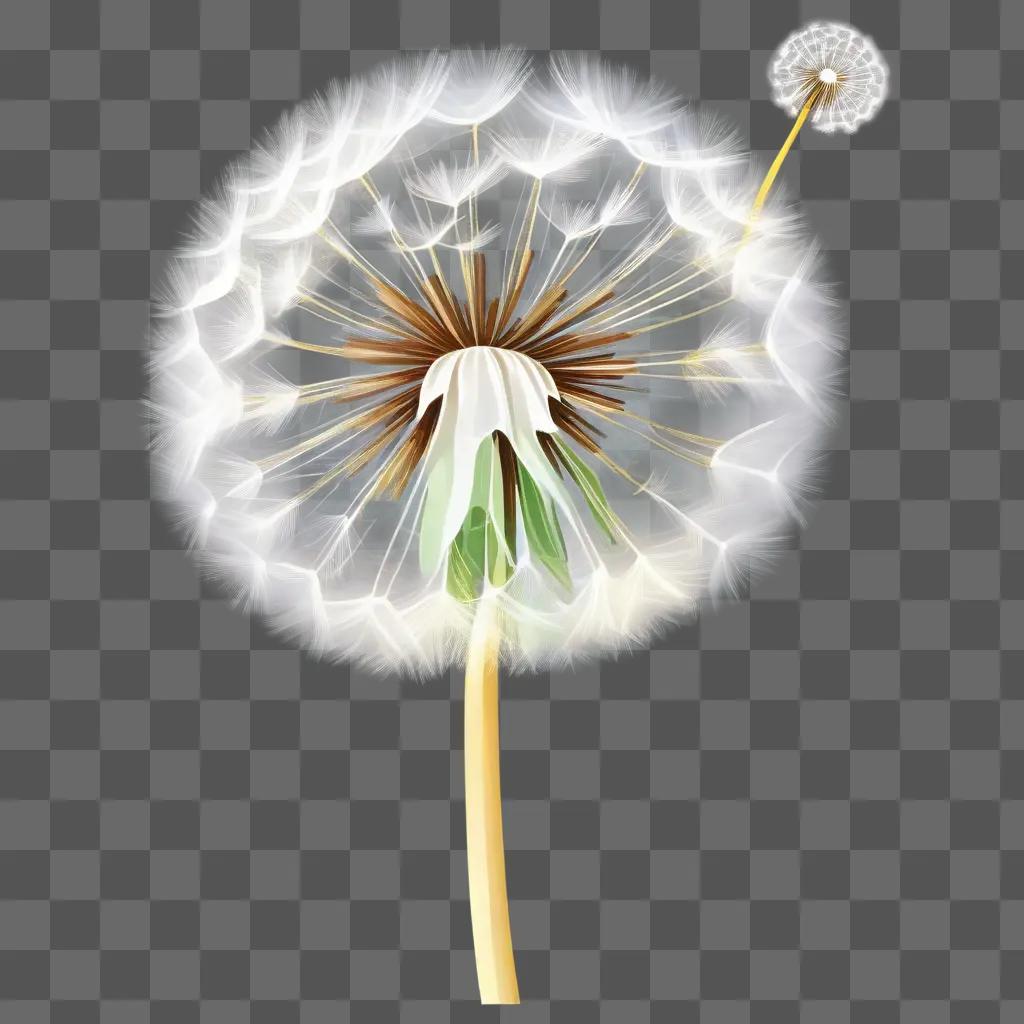 dandelion with a yellow stem and a green stem