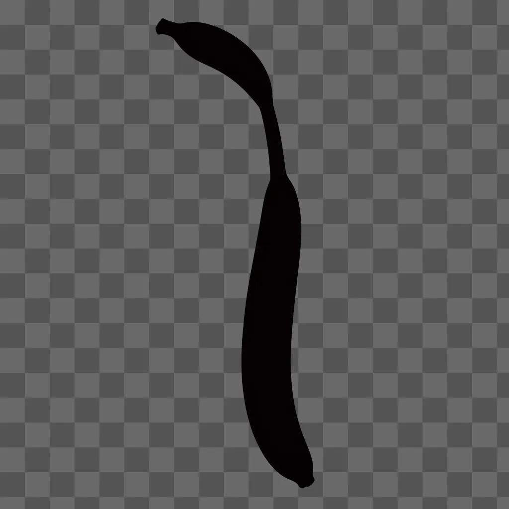 dark banana silhouette in black and white