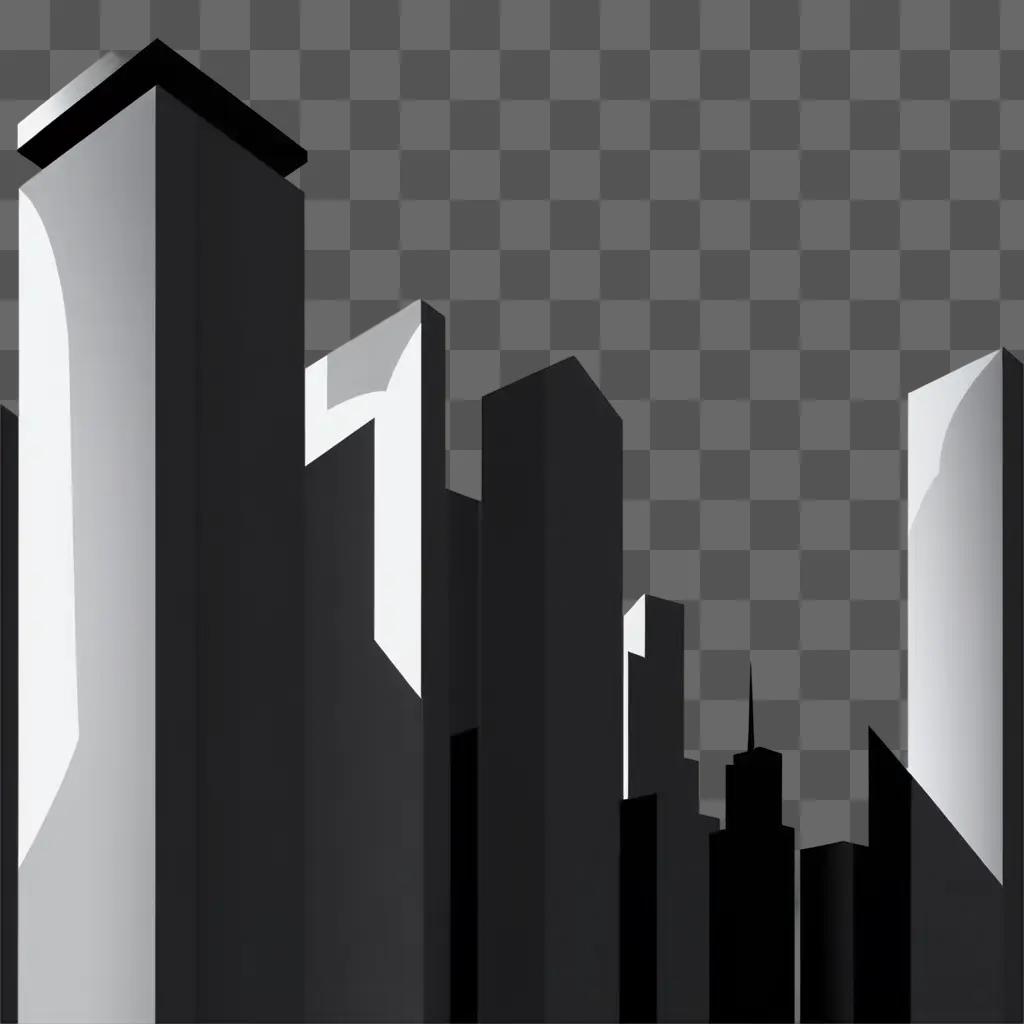 dark cityscape with grey buildings