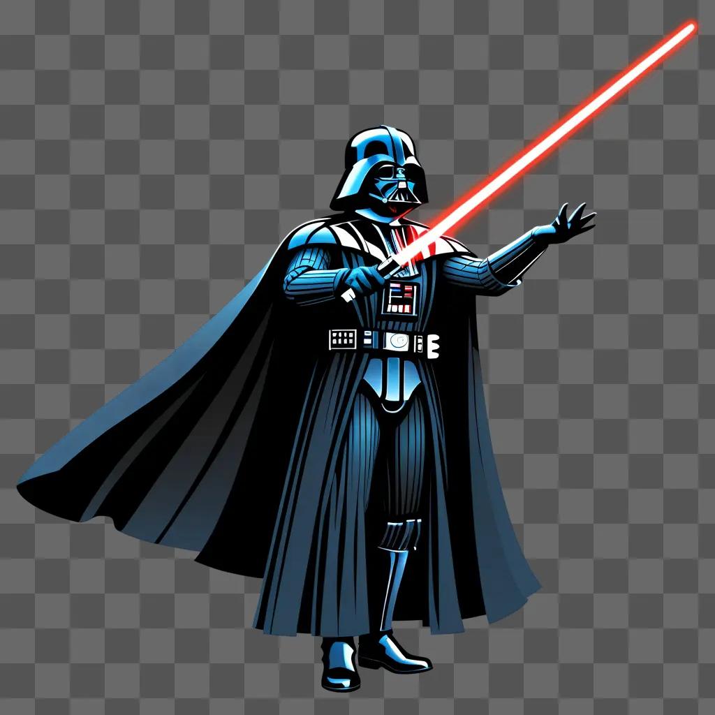 dark figure with a lit saber