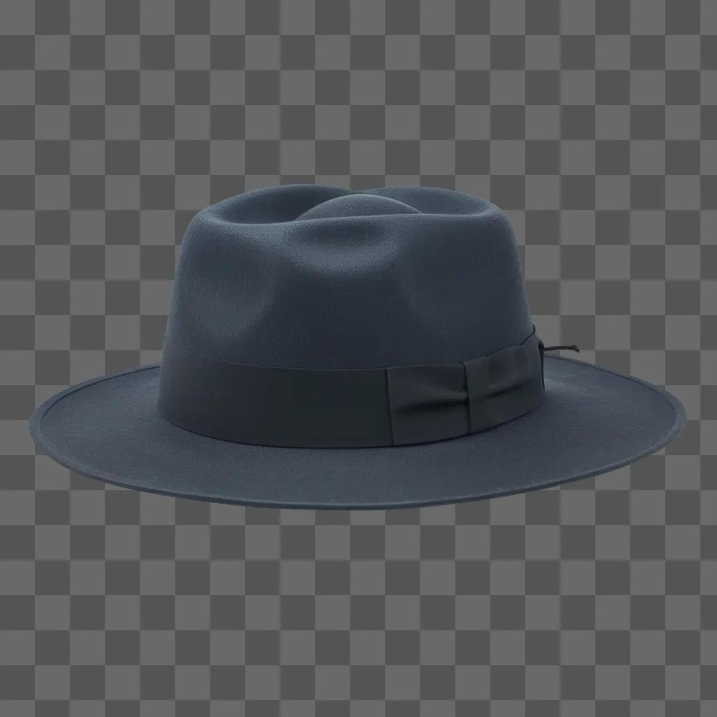 PNG画像の蝶ネクタイ付きの暗い帽子