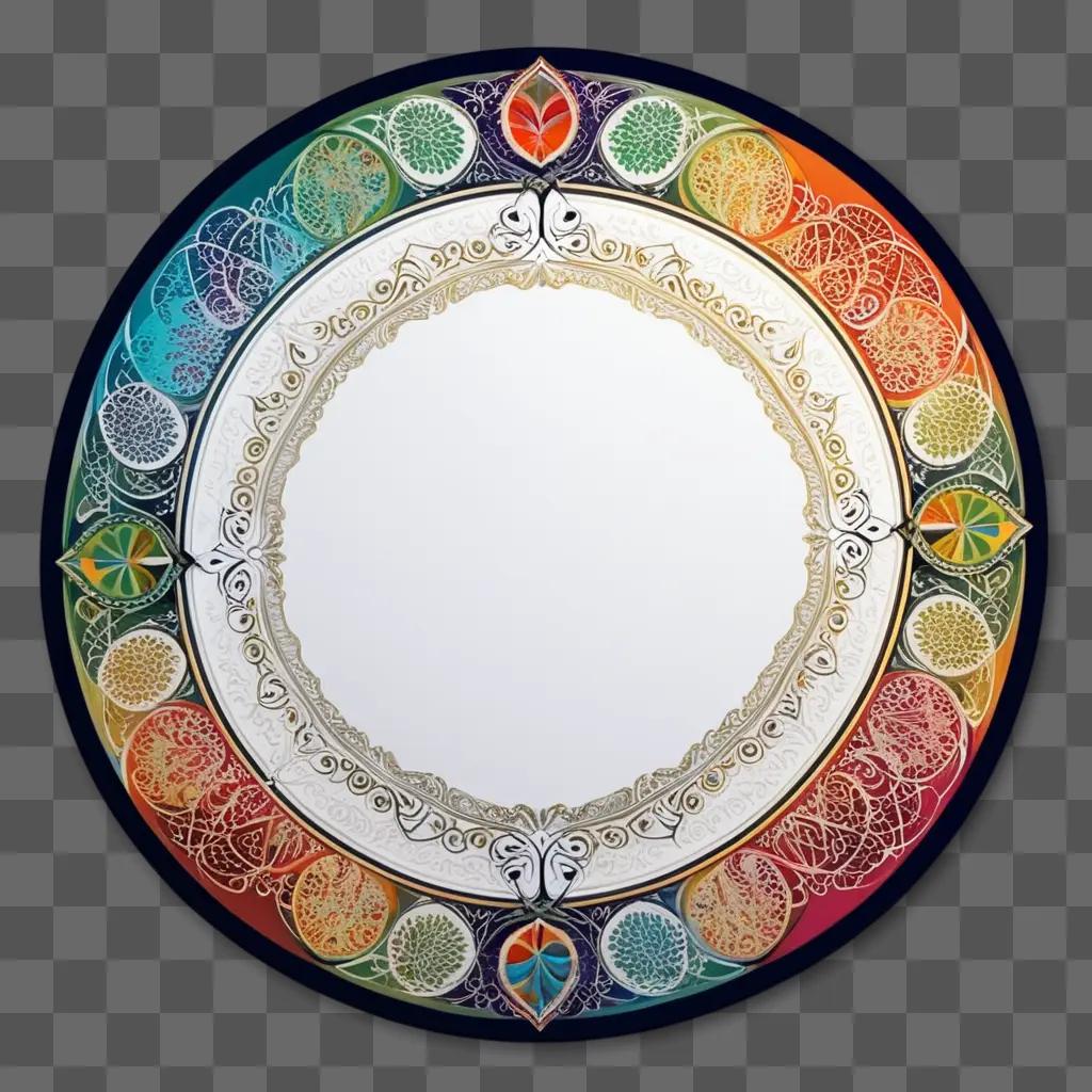 decorative circular plate with a floral design