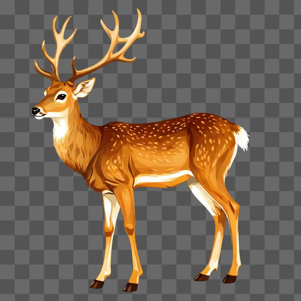 deer clipart A brown deer with a brown tail