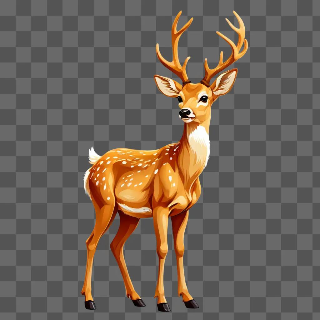 deer clipart A small brown deer with white spots