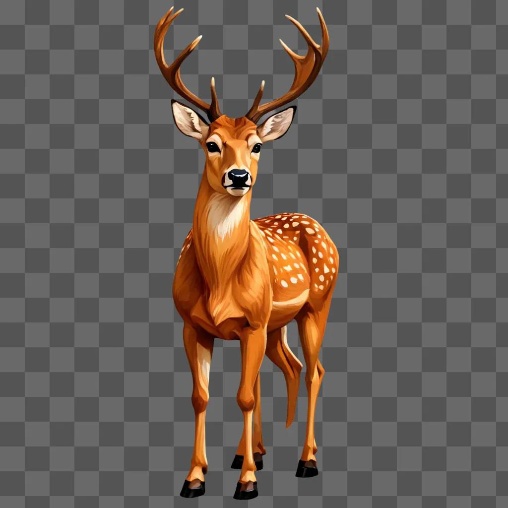 deer clipart An artistic depiction of a deer with a brown background